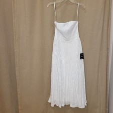 Lulus Perfectly Stunning Ivory Jacquard Strapless Midi Dress White - Size S NWT