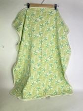 Vintage Baby Gap Blanket Fish Tropical Leaves Green Solid Back Security FLAWED