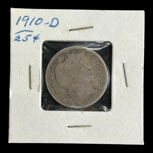 1910-D Barber Silver Quarter from Old Time Collector