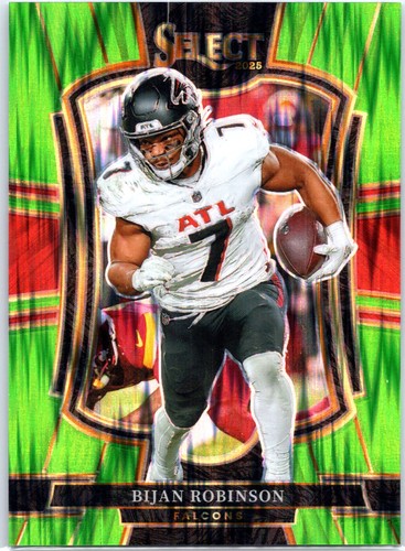 2025 Panini Select #148 Bijan Robinson Neon Green Prizm Shock #/699