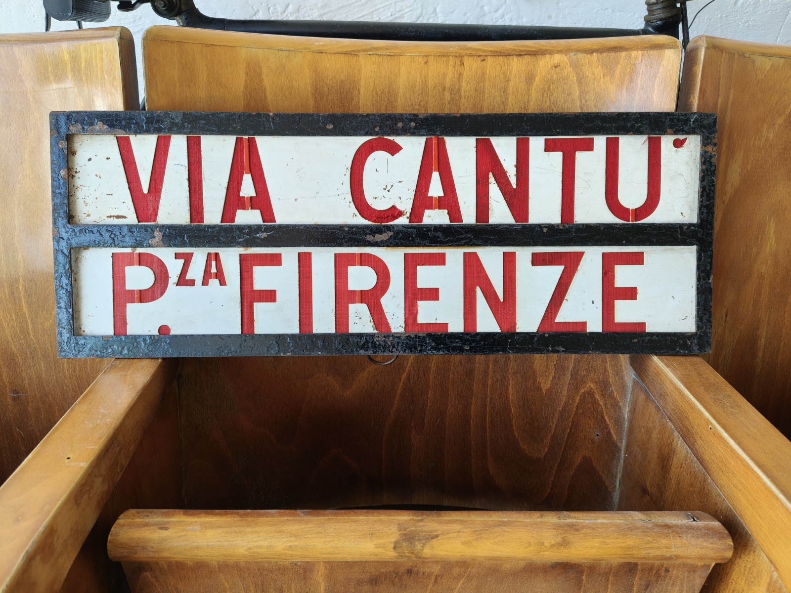 Tabella Insegna Tram Anni' 60 Milano Atm Piazza Firenze