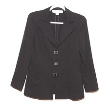 Doncaster Snap Buckle Front Black Blazer Size 6