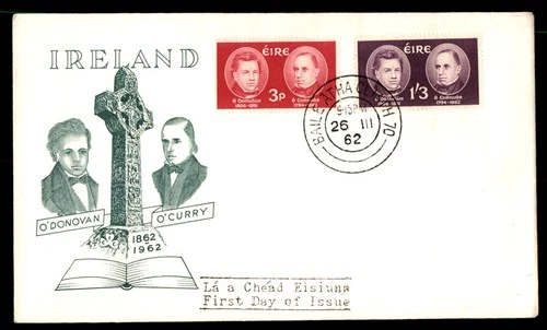Mayfairstamps Ireland 1962 O'Donovan O'Curry dual frank First Day Cover aaw_4126