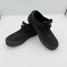 Vans Kids Black Canvas Lace Up Skate Shoes Youth Size 1
