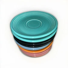 Vintage Fiesta-ware Saucers 6 Inch Various Colors Saucers Lot Of 11