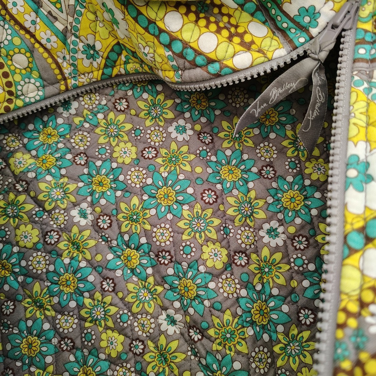 Vera Bradley Weekender duffle lemon parfait Paisley yellow and