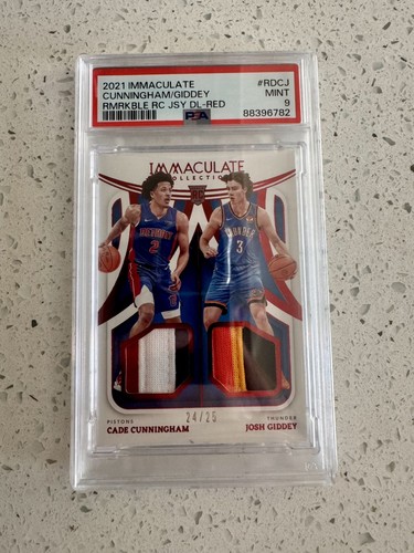 2021 Immaculate RC Cade Cunningham / Josh Giddey Dual Patch /25 High Grade PSA 9