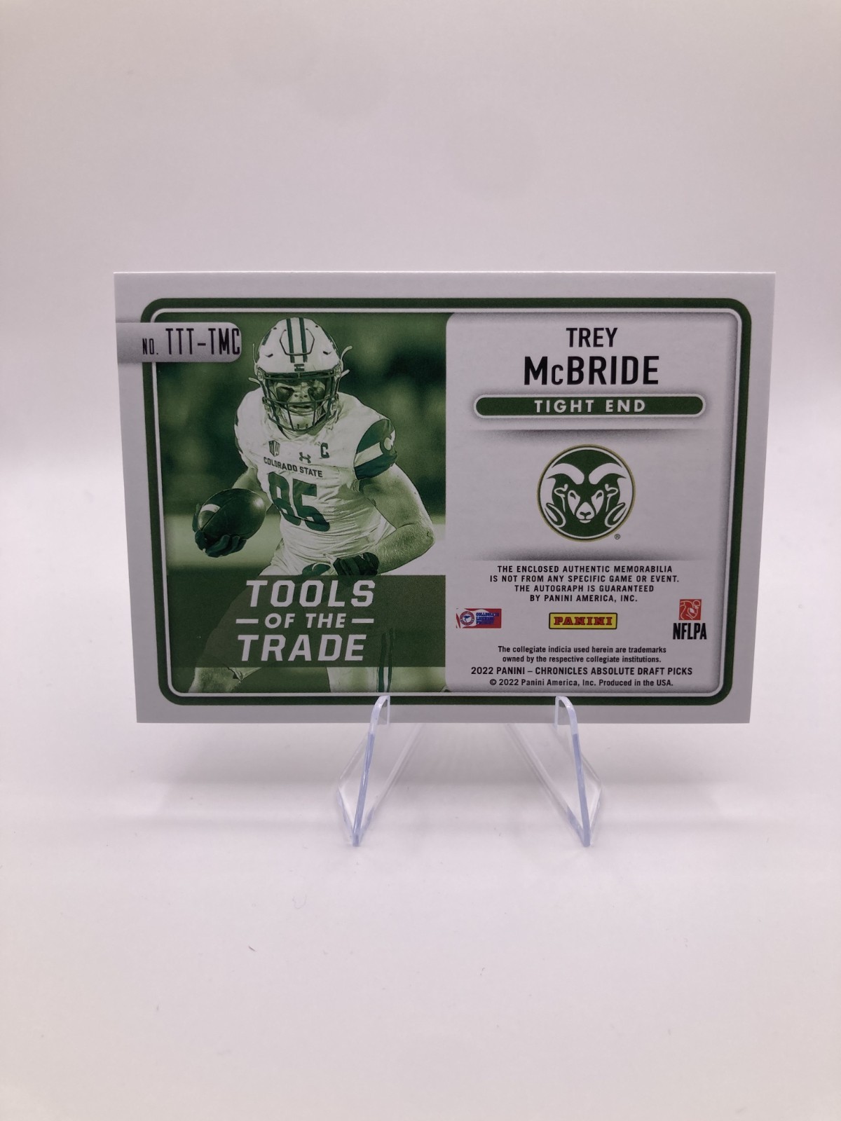 2022 Chronicles Absolute DP -Trey McBride Triple Patch AUTO RC TTT-TMC- 053 /199 view 2