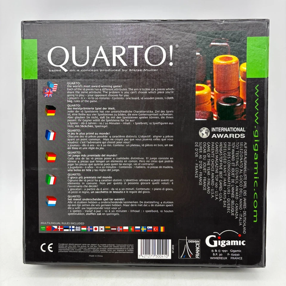 Juego de mesa de madera Quarto COMPLETO Gigamic 2013 Strategy Brown Foto 2 de 4