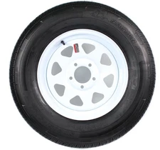 eCustomrim Radial Trailer Tire Rim ST205/75R15 LRC 15X5 5-5 White Spoke Wheel
