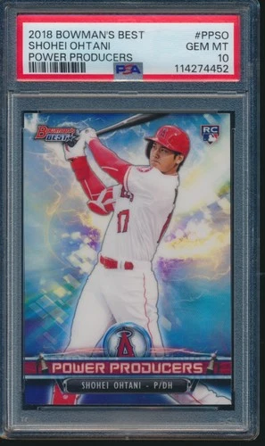 PSA 10 SHOHEI OHTANI/OTANI 2018 BOWMAN'S BEST POWER PRODUCERS ROOKIE RC GEM MINT
