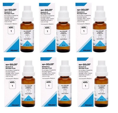 ADEL 1 Headache & Neuralgia Drops Pack of 6   Natural Homeopathic Relief