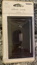 Allen  Roth Capital 1 Gang Standard Wall Plate Oil Rubbed Bronze Finish NEW