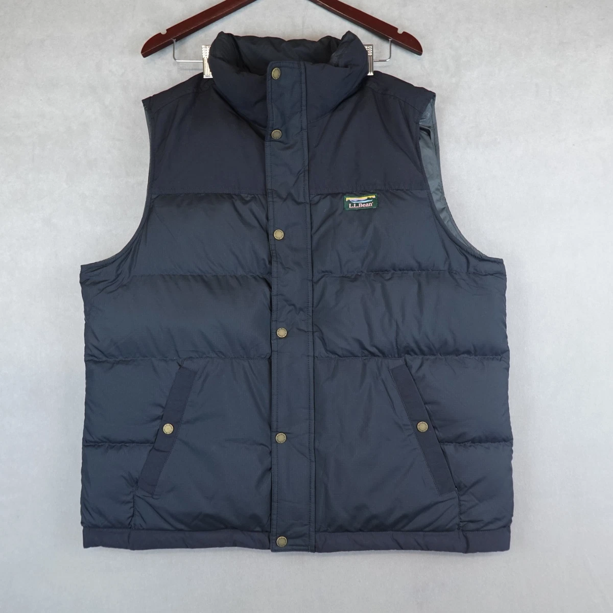 Gilet Puffer Réversible LL Bean Homme - Noir - Taille XL - Duvet D'Oie