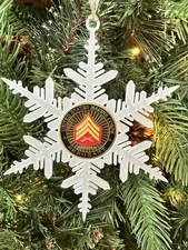 NEW USMC U.S. Marine Corps Sergeant Challenge Coin Christmas Ornament