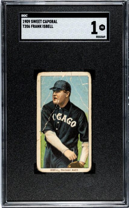 1909 T206 FRANK ISBELL NNO POOR SWEET CAPORAL 150 SGC 1 CHICAGO WHITE SOX