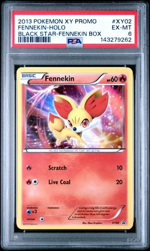 2013 POKEMON XY BLACK STAR PROMO FENNEKIN BOX #XY02 FENNEKIN-HOLO PSA 6