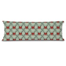 Vintage Red and Green Christmas 20x54 Body Pillow Cover Pillowcase with