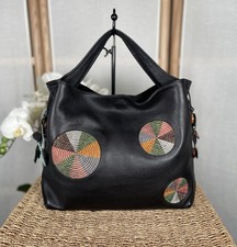 Radley London black leather handbag hobo bag