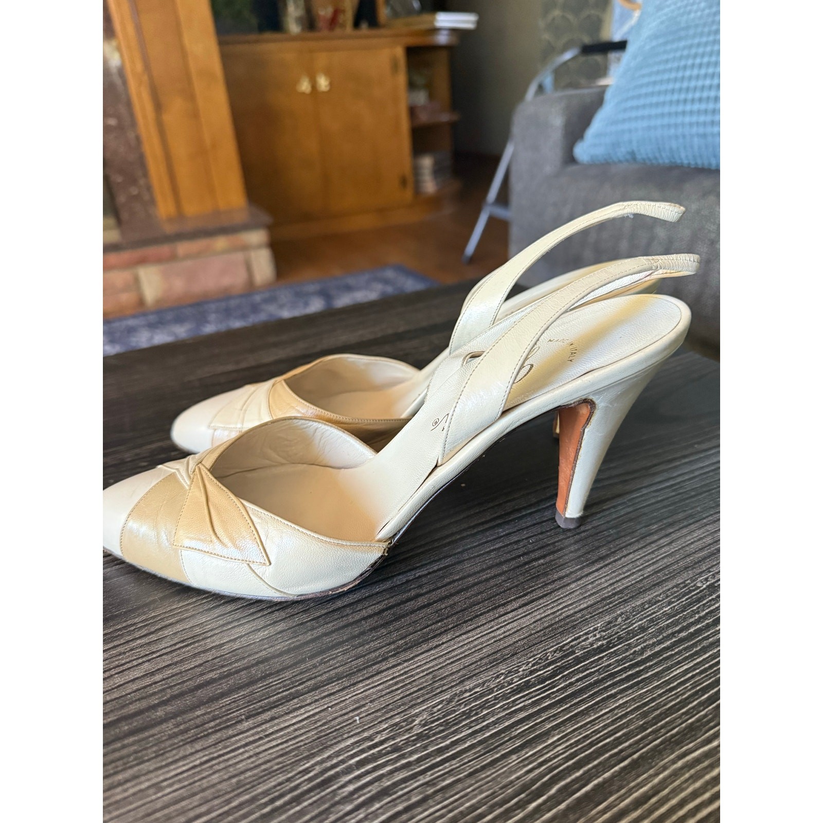 Vintage Jarolini Leather Patchwork Slingback Heel… - image 11