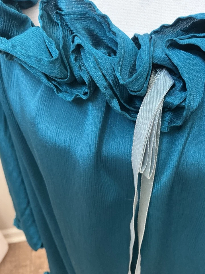 Vestido Victoria's Secret Etiqueta Dorada Vintage Verde Volantes Fuera del Hombro M Foto 2 de 4