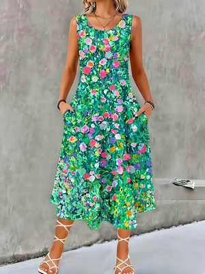 Plus 4XL (Size 20) Bohemian Hawaiian Floral Dress - Work to Cocktails  New
