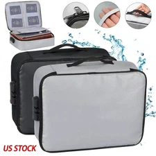 Waterproof Locking Document Box File Storage Organizer Secure Bag