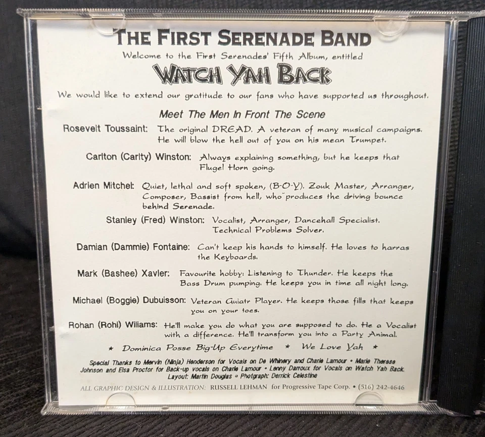 The First Serenade Band Watch Yah Back CD (1996) Dominica W.I. Reggae Soca Zouk Foto 4 de 4
