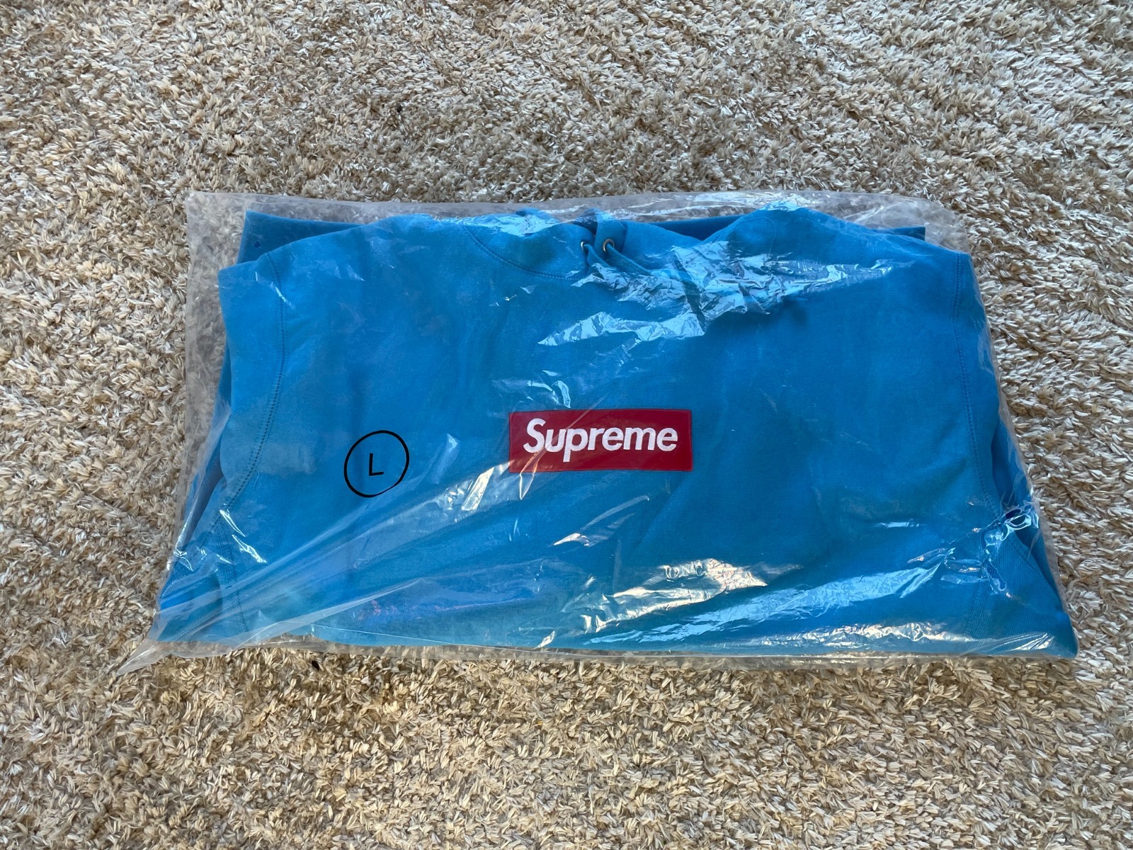 Supreme FW25 Box Logo Hoodie Cyan/Blue