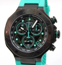 TISSOT T-Race T141.417.37.051.01 Green Rubber Strap Men's Watch 45 mm
