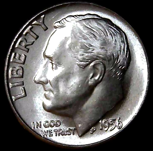1956-P 10C Roosevelt Dime BU 90% Silver 26owt0223-1
