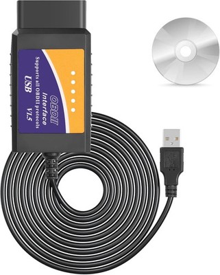 CERRXIAN ELM327 OBD2 USB Adapter OBD2 to USB Scanner Adapter OBDII Diagnostic Ca