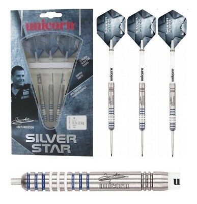 Unicorn Gary Anderson Silver Star P1 21g 23g 25g 27g (Steel Dart) NEU
