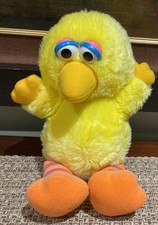 Vintage Hasbro Softies Sesame Street Baby Big Bird Plush 11  EUC