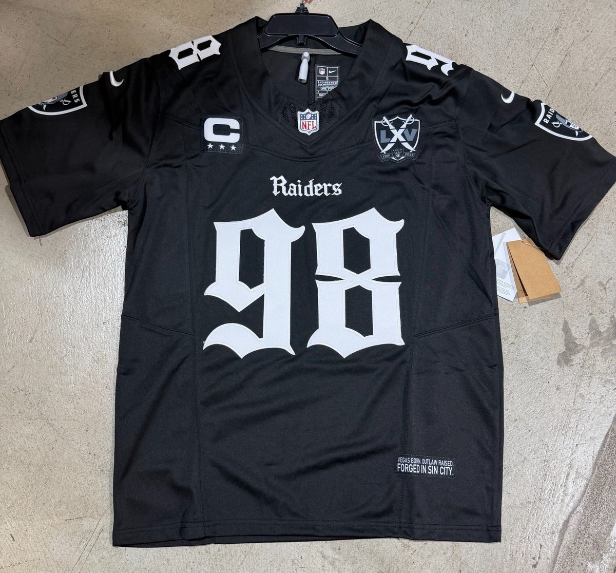 Las Vegas Raiders Jersey Old English Maxx Crosby #98 Black with