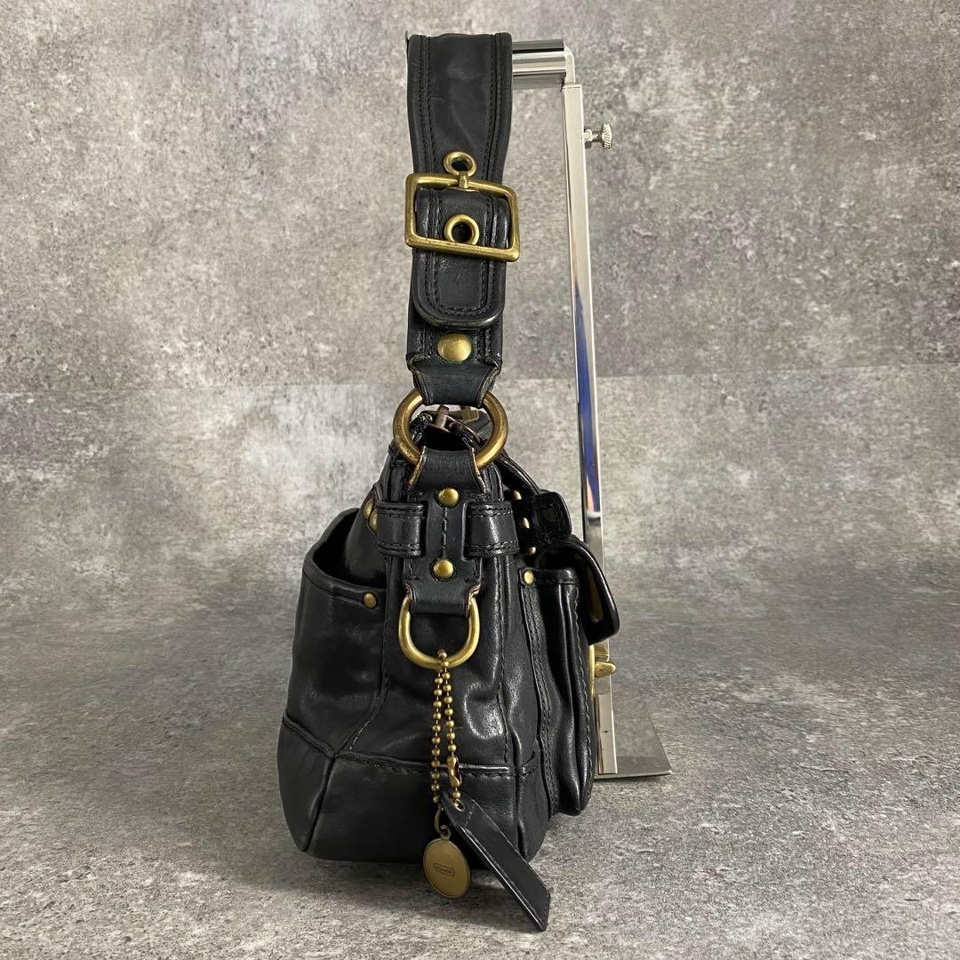 Coach Legacy Leather Hobo Shoulder Bag Black Turnlock Model 11127