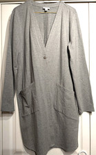 Pure Jill Cardigan Womens L Single Button Pima Cotton Modal Long Pockets Sweater