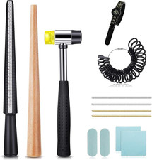 13 Pcs Professional Ring Sizer Tool Kits Ring Mandrel, Finger Gauge, Rubber