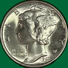 1941 Mercury Dime Brilliant Uncirculated BU Coin #41724