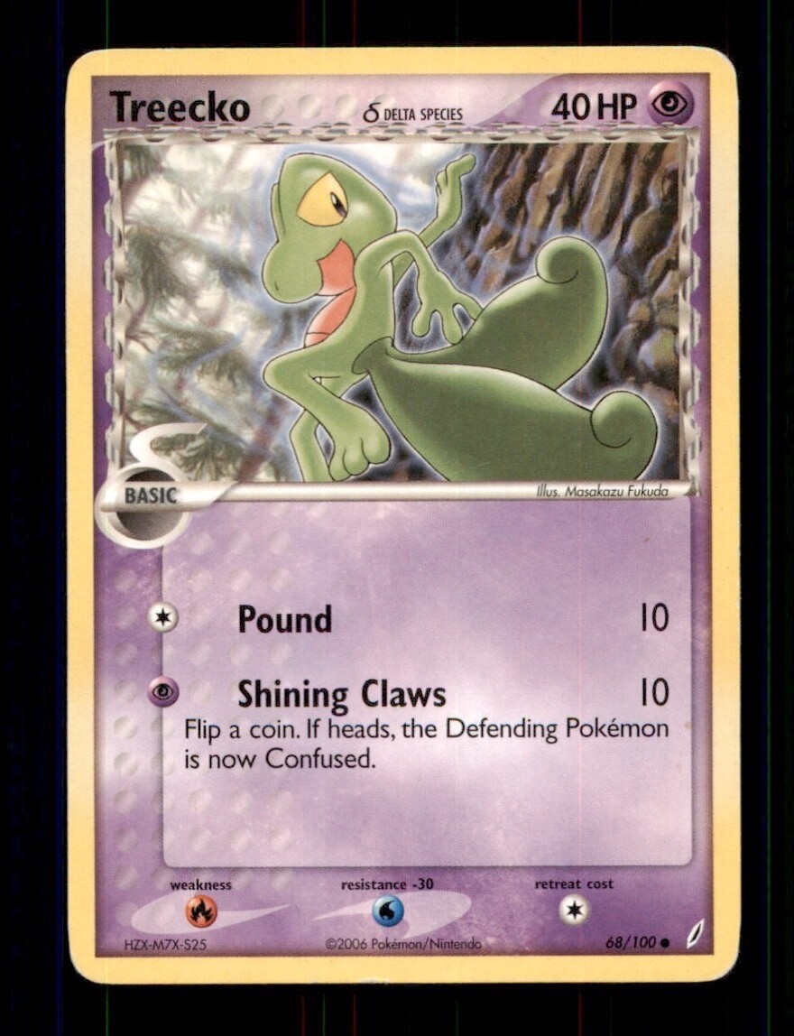 2X Pokemon Card Treecko (EX Crystal Guardians) 68/100 MODERATELY PLAYED Common!!