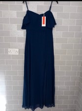 Navy Evening Bridesmaid Dress Size L NWT