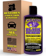 Black Renew Trim Restorer, 8oz – Removes White Residue & Restores Faded Plastic,