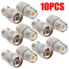 N-Type Male Plug to SO-239 UHF Female Jack RF Adapter Barrel Connector 10Pcs