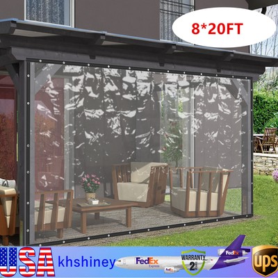 8*20FT Heavy Duty Industrial Commercial PVC Vinyl Clear Curtain Walls Waterproof