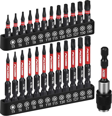 25-Piece Torx Bit Set, 1''&2.5'' Security Tamper Proof Torx Impact Screwdriver B
