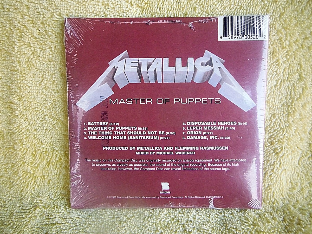 BRAND NEW/SEALED CD METALLICA MASTER OF PUPPETS REMASTER SLIP CARD