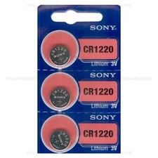 3 NEW SONY CR1220 3V Lithium Coin Battery Expire 2028 FRESHLY NEW - USA Seller
