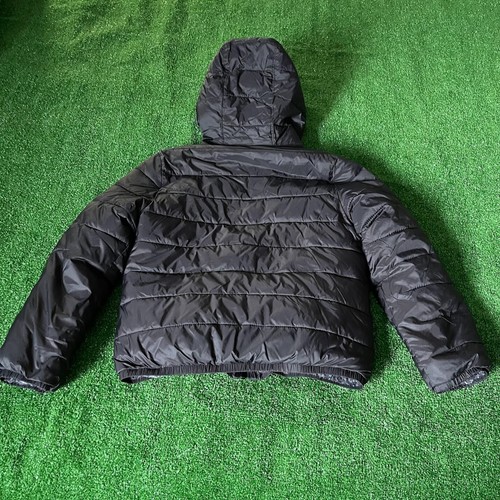 Abercrombie kids Hooded Faux Fur Lined Puffer Zipper Black Jacket Size 11-12 - Picture 12 of 15