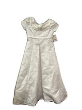 Oleg Cassini David  s Bridal Flower Girl Dress Sequins SZ5 White