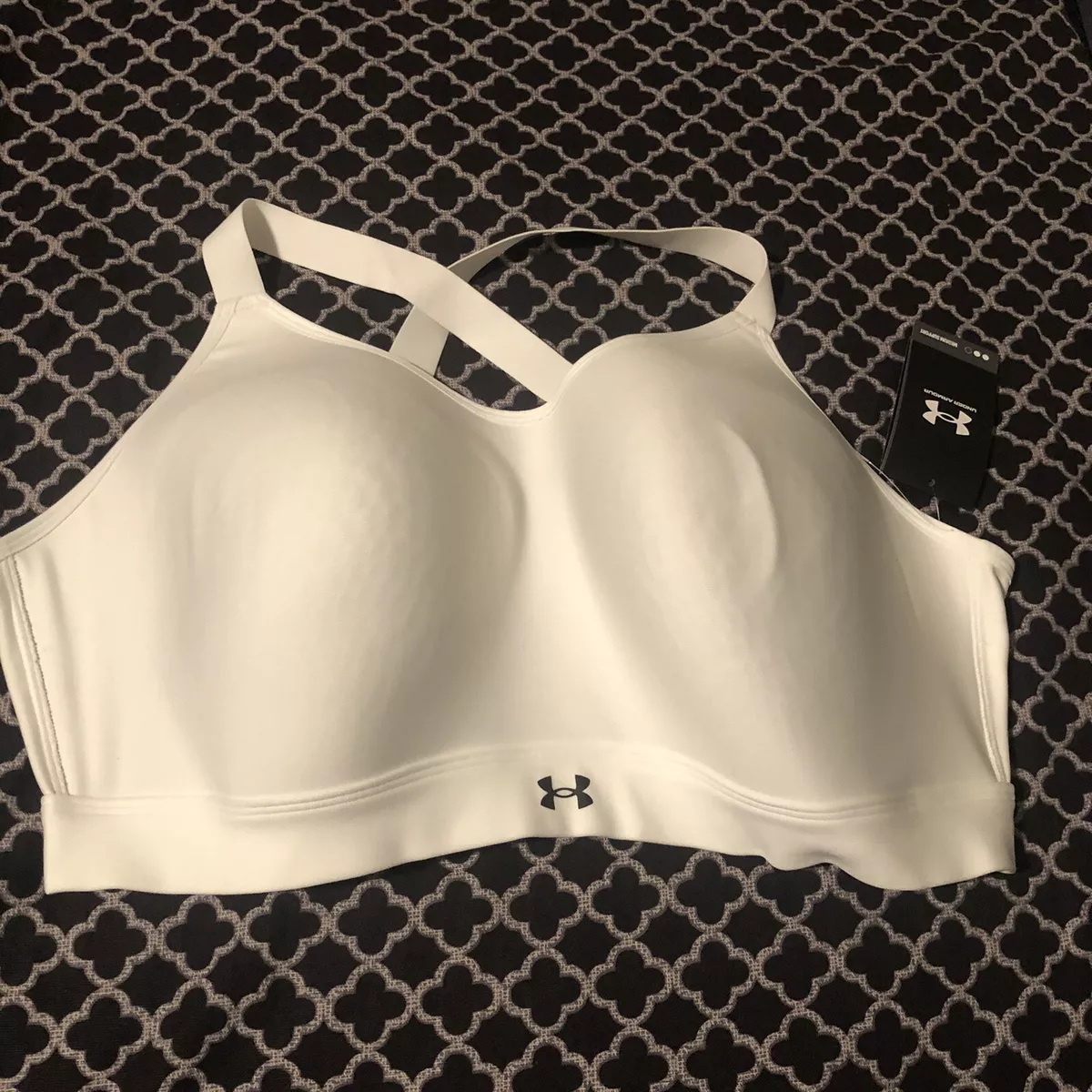 Under Armour 3X Sports Bra White Continuum Mid Crossback Wireless